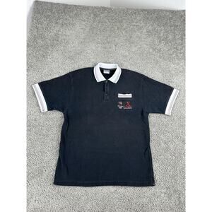 Vintage Sydney 2000 Olympics Shirt Mens Large Black Polo Sponsor Fuji Xerox